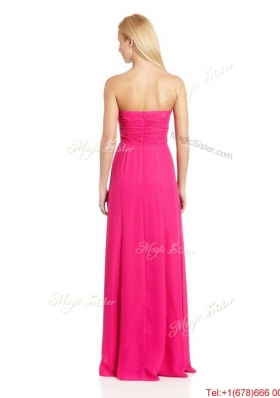 Pretty Empire Sweetheart Prom Dresses with Brush Train in Hot Pink