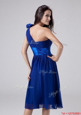 2016 Beautiful One Shoulder Belt Short Prom Dress in Royal Blue