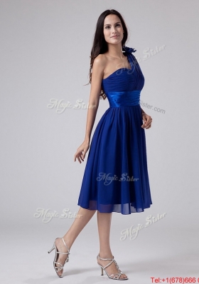 2016 Beautiful One Shoulder Belt Short Prom Dress in Royal Blue