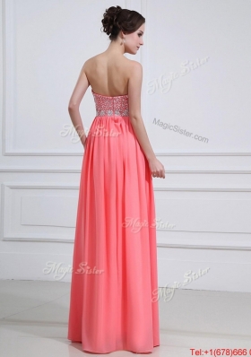 2016 Beautiful Watermelon Sweetheart Prom Dresses with Beading
