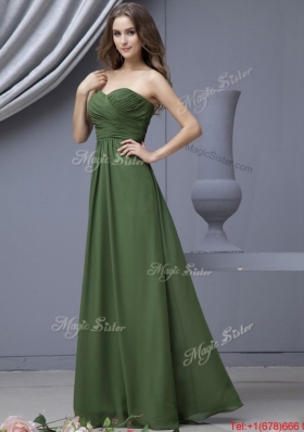 2016 Modern Empire Sweetheart Prom Dresses with Ruching