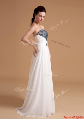 2016 New Arrival Sweep Train Beading Prom Dresses in White