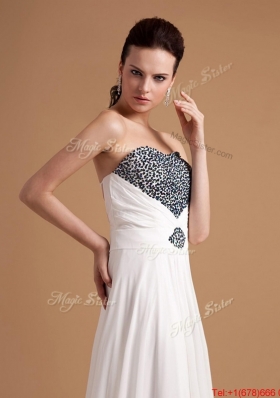 2016 New Arrival Sweep Train Beading Prom Dresses in White