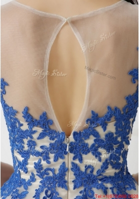 2016 New Arrivals A Line Bateau Prom Dresses with Appliques