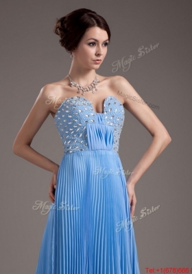 2016 Perfect Brush Train Sweetheart Prom Dresses in Baby Blue