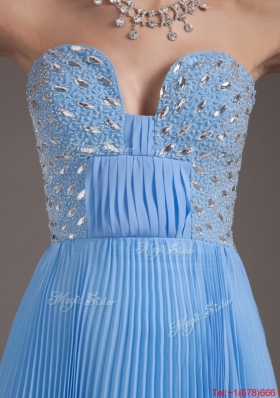 2016 Perfect Brush Train Sweetheart Prom Dresses in Baby Blue