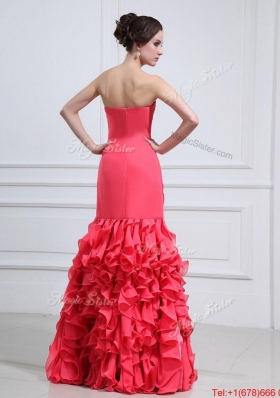 2016 Pretty Appliques and Ruffles Mermaid Prom Dress