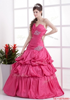 A Line Sweetheart 2016 Prom Gowns with Pick Ups and Beading