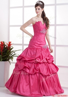 A Line Sweetheart 2016 Prom Gowns with Pick Ups and Beading