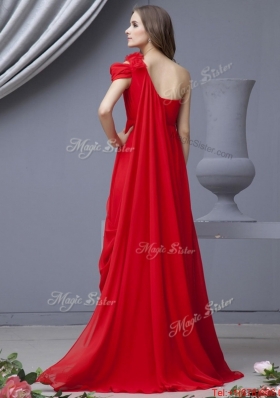 Beautiful Empire One Shoulder Brush Train Prom Dresses for 2016