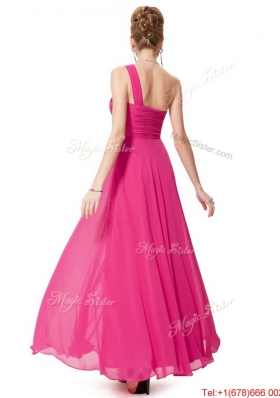 Beautiful Empire One Shoulder Prom Dresses with Beading