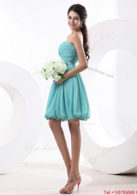 Beautiful  Mini Length Aqua Blue Prom Dresses with Strapless