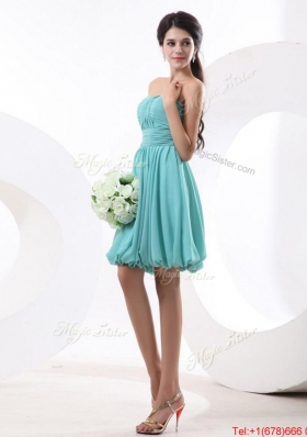 Beautiful  Mini Length Aqua Blue Prom Dresses with Strapless