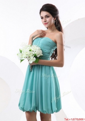 Beautiful  Mini Length Aqua Blue Prom Dresses with Strapless