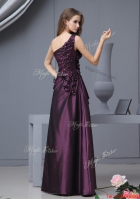 Beautiful One Shoulder Beaded Prom Dresses with Hand Made Flowers