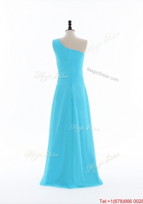 Brand New 2016 Beading and Ruching Aqua Blue Prom Dresses