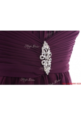 Custom Made Empire Strapless Ruching Prom Dresses with Beading