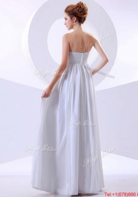 Elegant Hand Made Flowers Empire Prom Dresses in White for 2016