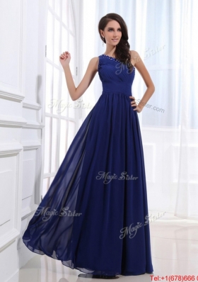 Fashionable Empire One Shoulder Prom Gowns with Beading for 2016