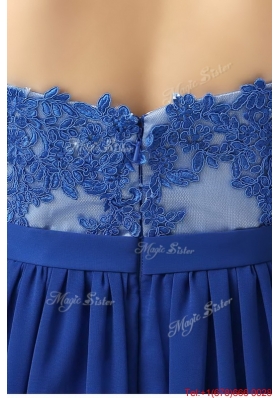 Hot Sale Sweetheart Blue Prom Dresses with Appliques