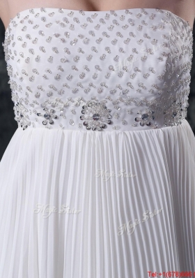 Luxurious Empire Strapless Prom Dresses with Beading