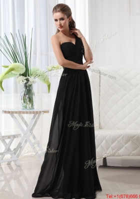 Modest Empire One Shoulder Prom Dresses with Belt