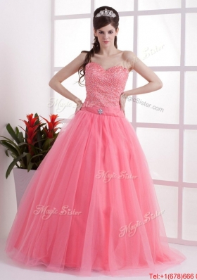 New Arrivals A Line Sweetheart Prom Dresses in Watermelon for 2016