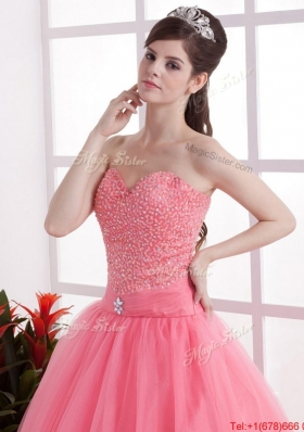 New Arrivals A Line Sweetheart Prom Dresses in Watermelon for 2016