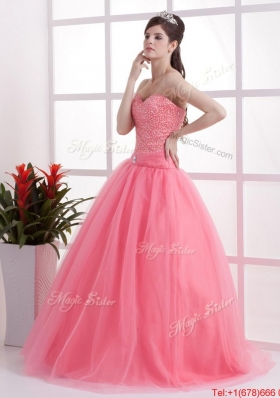 New Arrivals A Line Sweetheart Prom Dresses in Watermelon for 2016