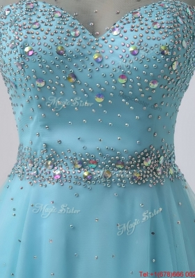 New Style A Line Scoop Open Back Prom Dresses with Beading