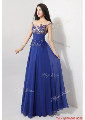 Perfect Cap Sleeves Prom Dresses with Appliques and Beading