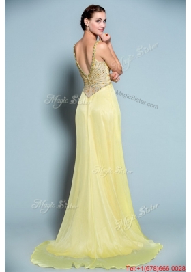 Perfect Empire Straps Prom Dresses with Beading