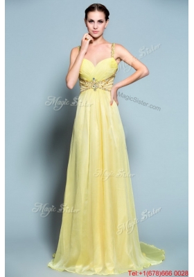 Perfect Empire Straps Prom Dresses with Beading