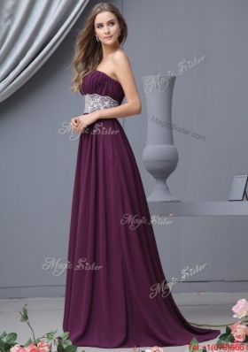 Perfect Strapless Laced Prom Dresses with Brush Train