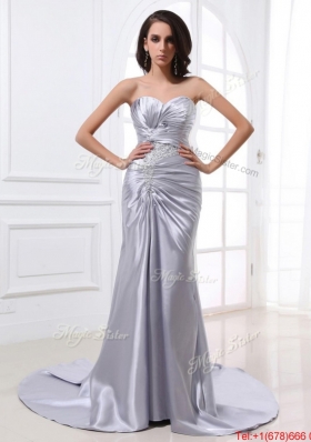 Popular Mermaid Sweetheart Brush Train Sequins Prom Dresses