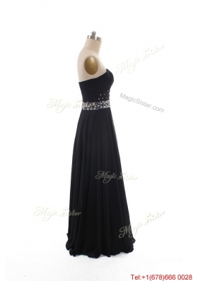 Simple Empire Strapless Beaded Prom Dresses in Black for 2016