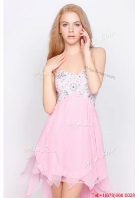 Wonderful Empire Sweetheart High Low Prom Dresses with Beading for 2016