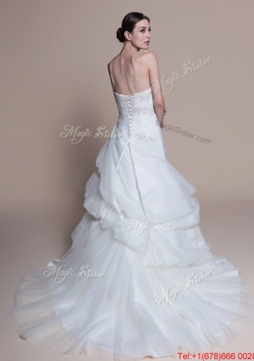 Beautiful Elegant A Line Sweetheart Court Train Wedding Dresses