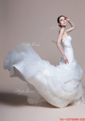 Beautiful Elegant A Line Sweetheart Court Train Wedding Dresses