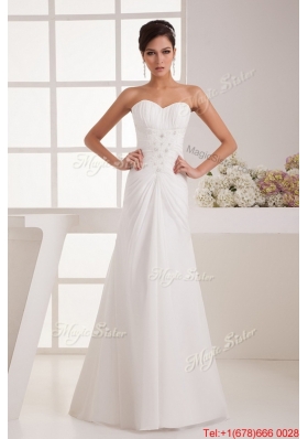 Great Classical Column Sweetheart Wedding Dresses with Brush Train