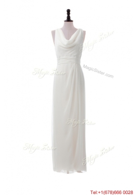 Vintage Empire V Neck Long Prom Dresses in White for 2016