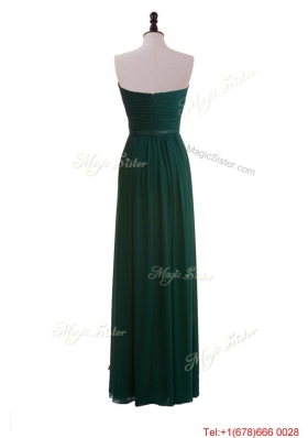 2016 Custom Made Empire Strapless Ruching Prom Dresses in Dark Green