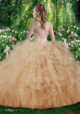 2016 Luxurious Beading Quinceanera Dresses in Champange