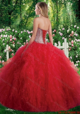 2016 Pretty Ball Gown Beading and Ruffles Sweet 16 Gowns