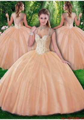 Beautiful Ball Gown Beading Sweet 16 Dresses for Fall