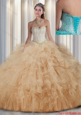 Beautiful Sweetheart Quinceanera Dresses with Beading and Ruffles for Fall