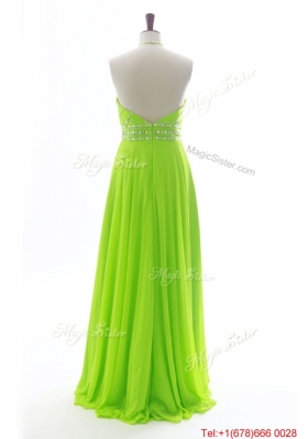 Brand New Halter Top Spring Green Long Prom Dresses with Beading