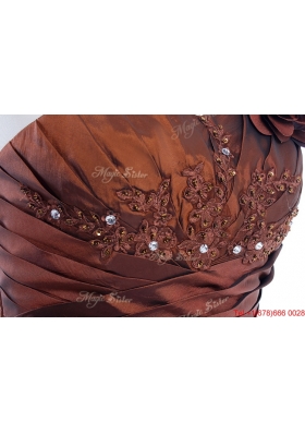 Custom Made Appliques and Hand Made Flowers Prom Dresses