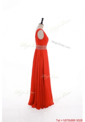 Custom Made Empire V Neck Prom Dresses with Beading and Sequins