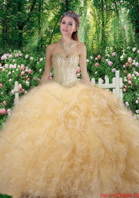 Elegant Sweetheart 2016 Quinceanera Dresses with Beading and Ruffles